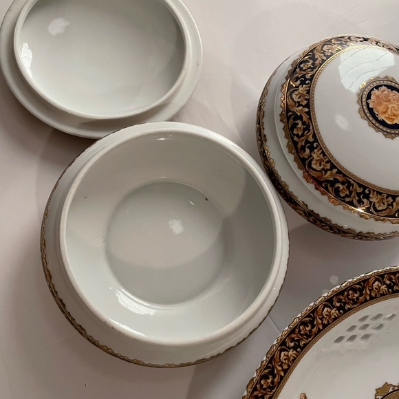 2Bacchus T. Limoges Porcelain Covered Trinket Dish & oval serving platter France - Picture 3 of 9